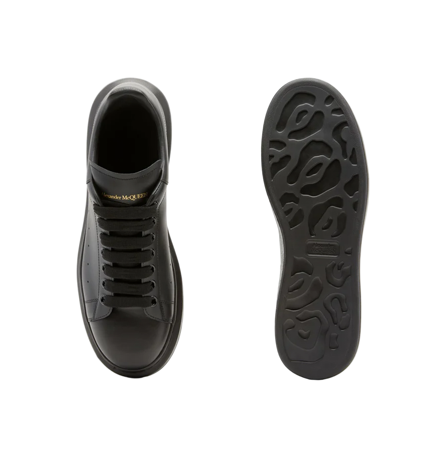 Alexander McQueen Oversized Black Leather Sneakers – Triple Black, Chunky Sole (Unisex)
סניקרס עור אלכסנדר מקווין אוברסייז שחור – שחור מלא, סוליה עבה (יוניסקס)