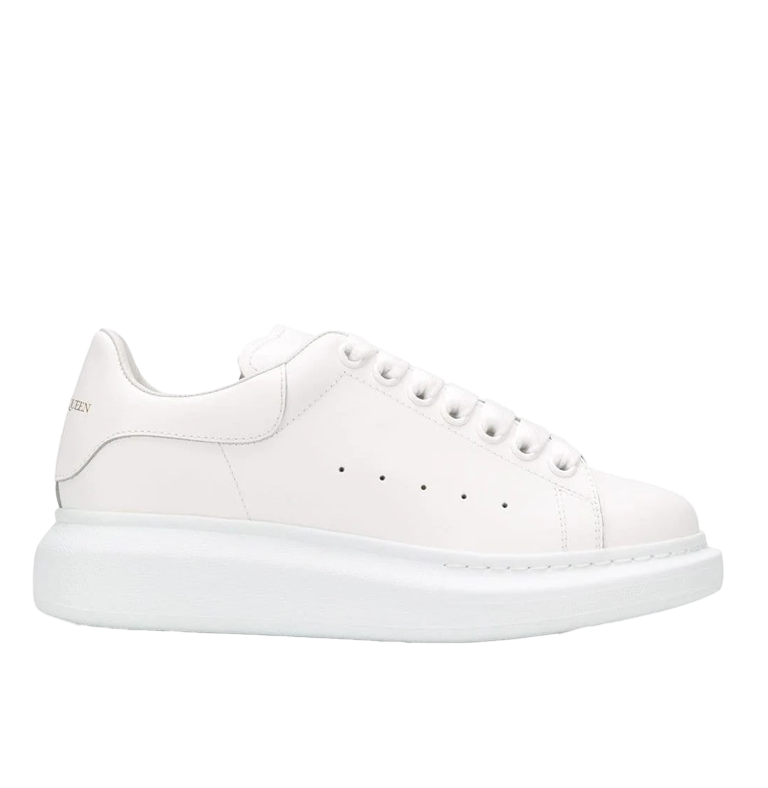 Alexander McQueen Oversized White Leather Sneakers – All-White, Chunky Sole (Unisex)
סניקרס עור אלכסנדר מקווין אוברסייז לבן – לבן מלא, סוליה עבה (יוניסקס)