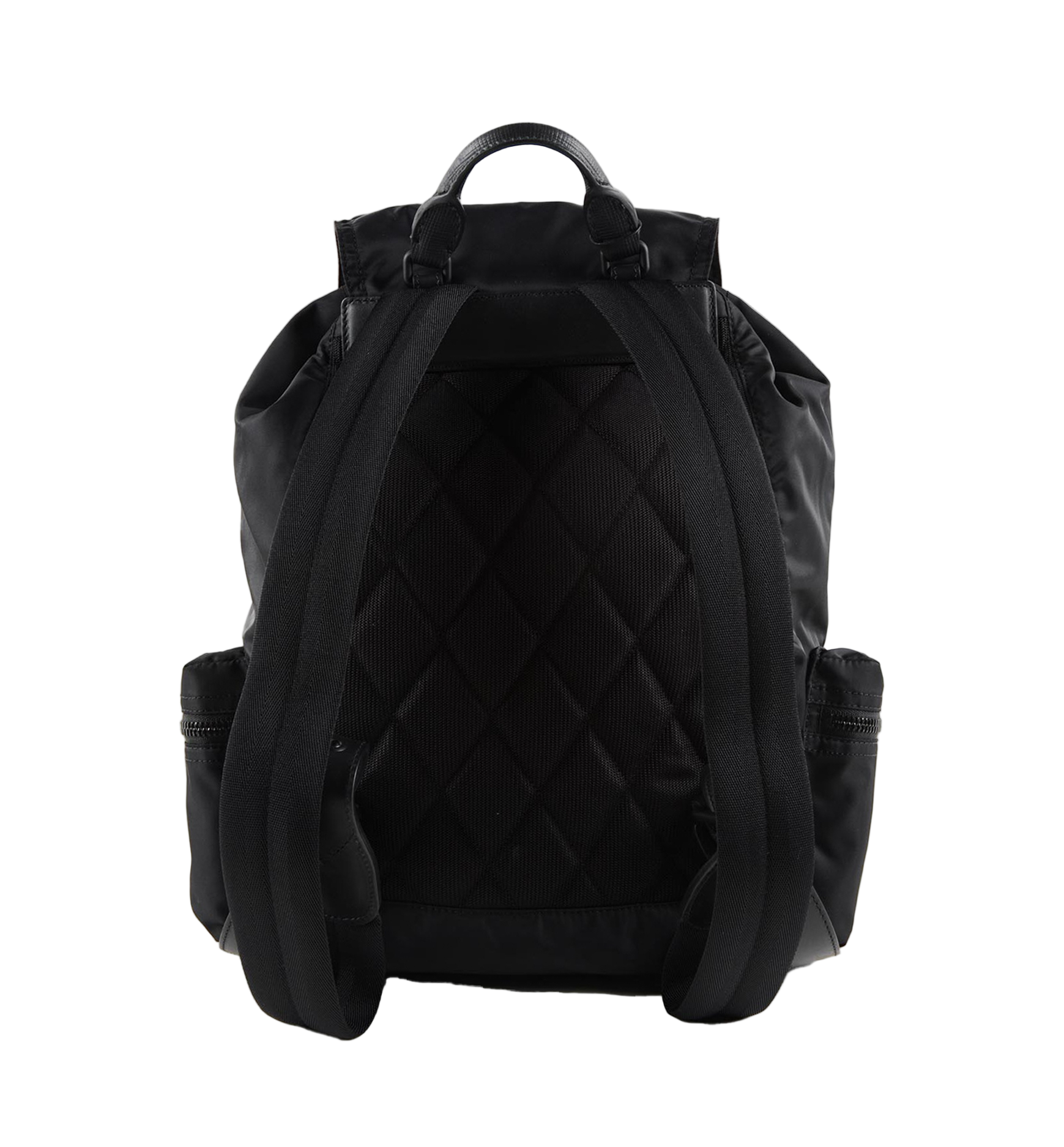 Burberry Rucksack Nylon Backpack – Black, Leather Trim, Zip Pockets
תיק גב Burberry Rucksack ניילון שחור – חיתומי עור וכיסים עם רוכסן