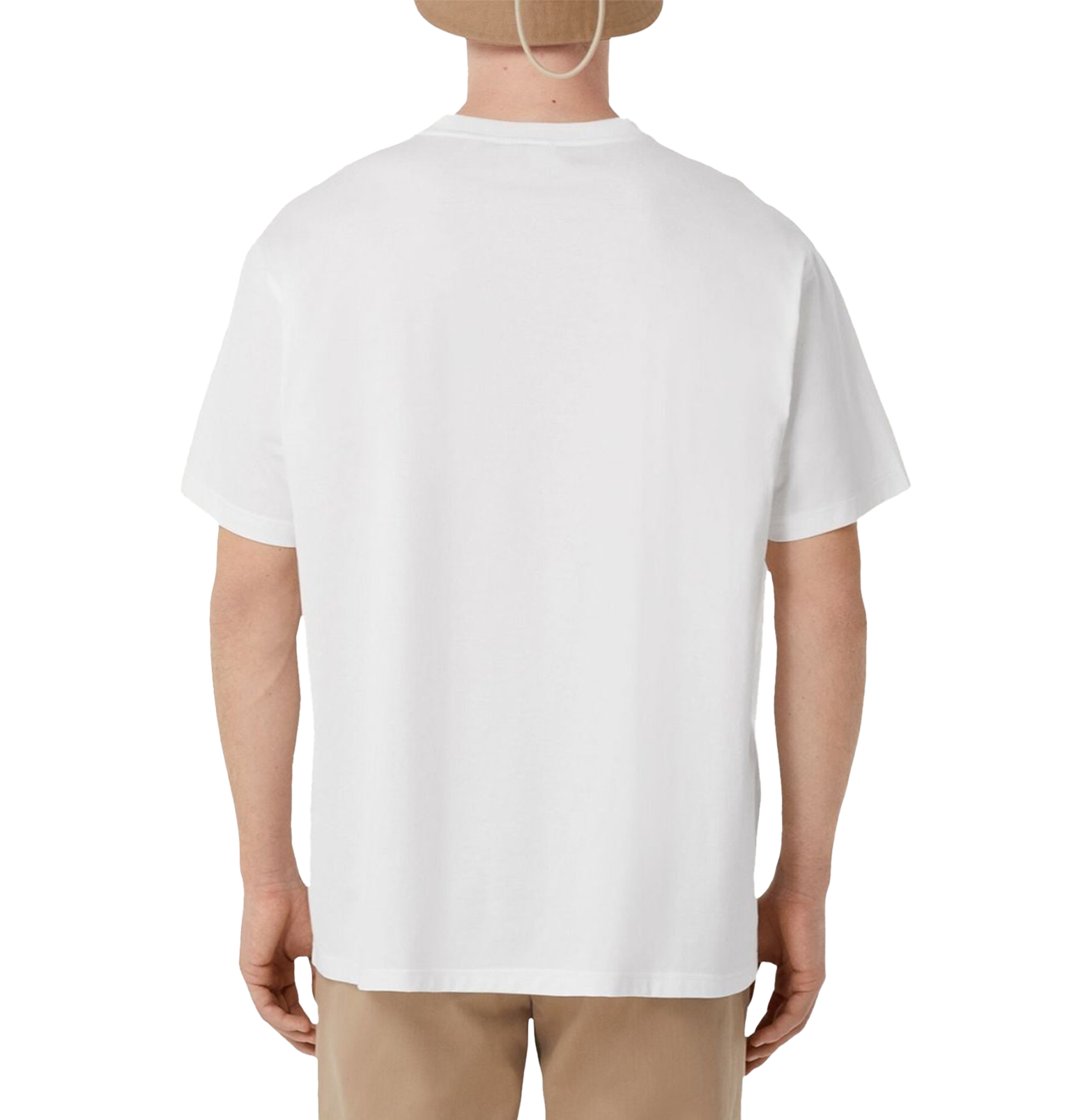 Burberry White Logo T-Shirt – Black Wordmark, Cotton Jersey
חולצת טי בורברי לבנה – לוגו שחור בחזה, כותנה ג׳רסי