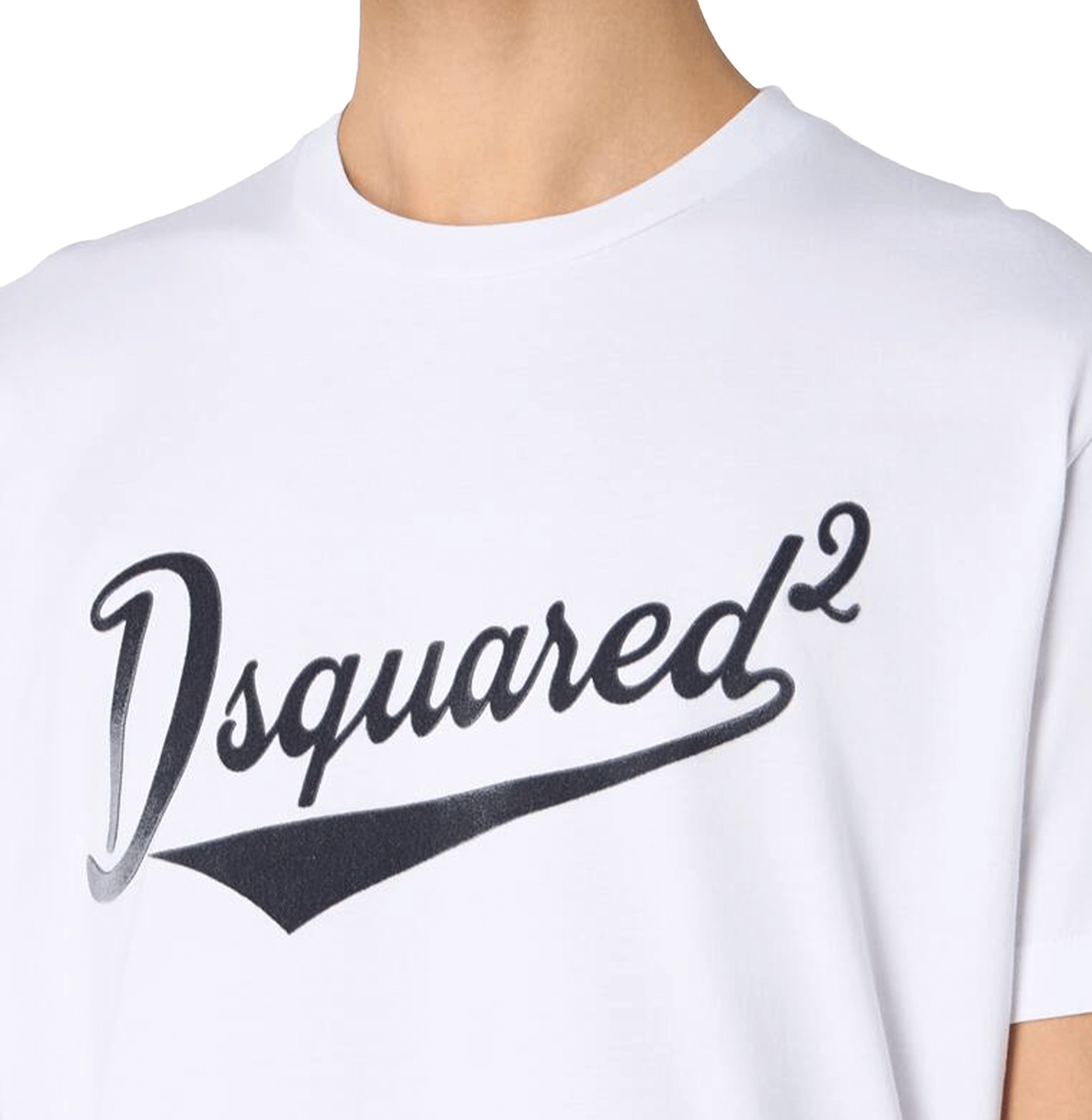 Dsquared2 Script Logo T-Shirt – White Cotton Jersey, Short Sleeve
טי-שירט דיסקוורד2 לוגו סקריפט – לבן כותנה, שרוול קצר