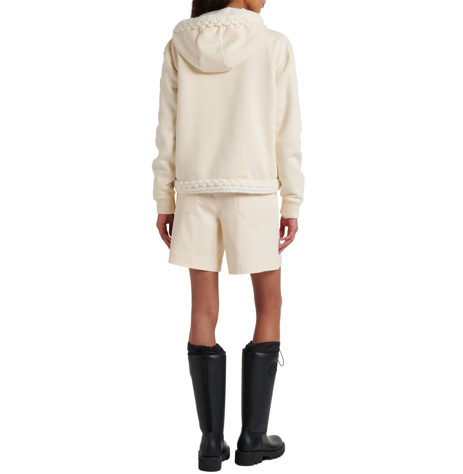 Cotton-blend zip-up cardigan