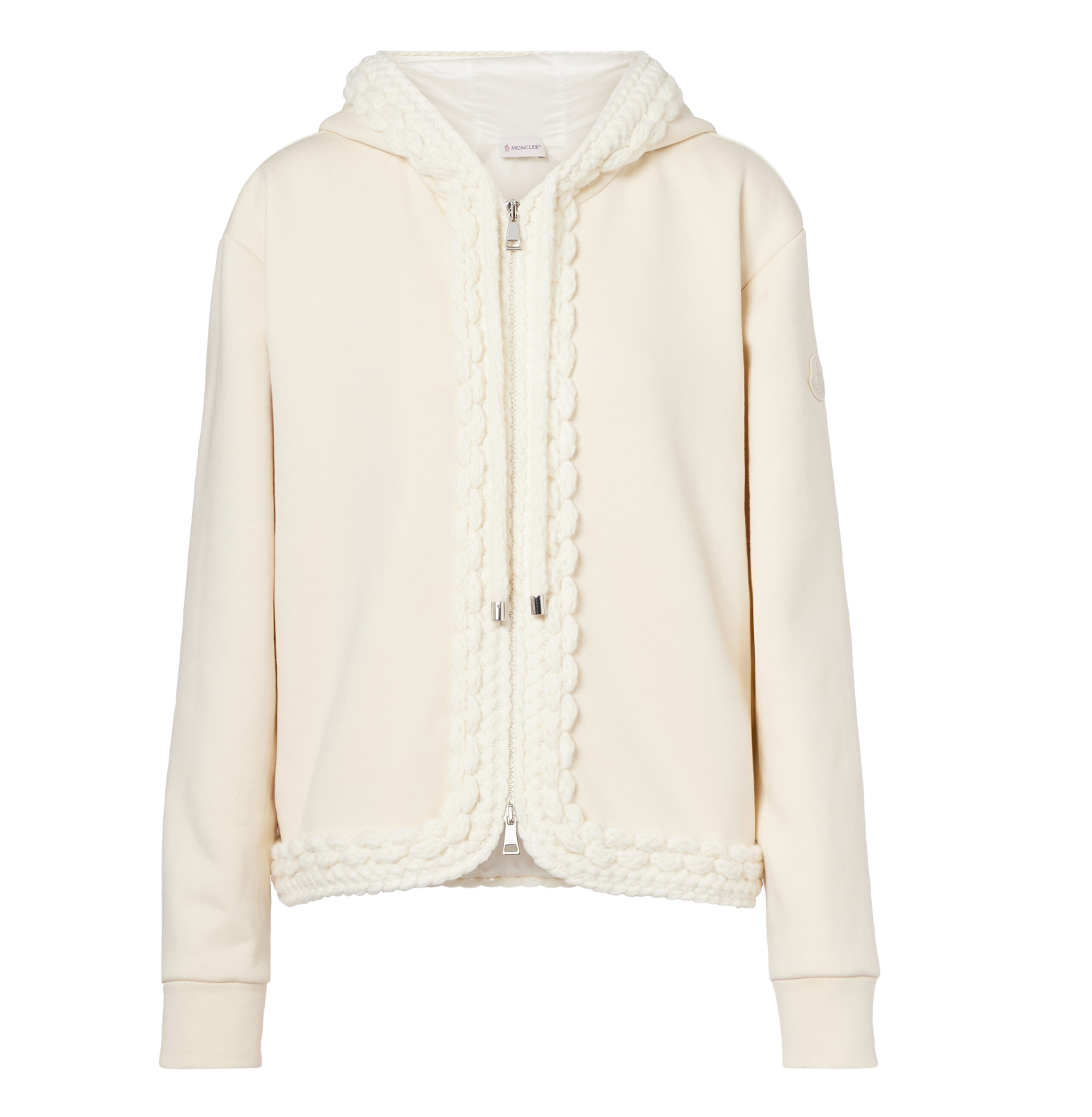 Cotton-blend zip-up cardigan