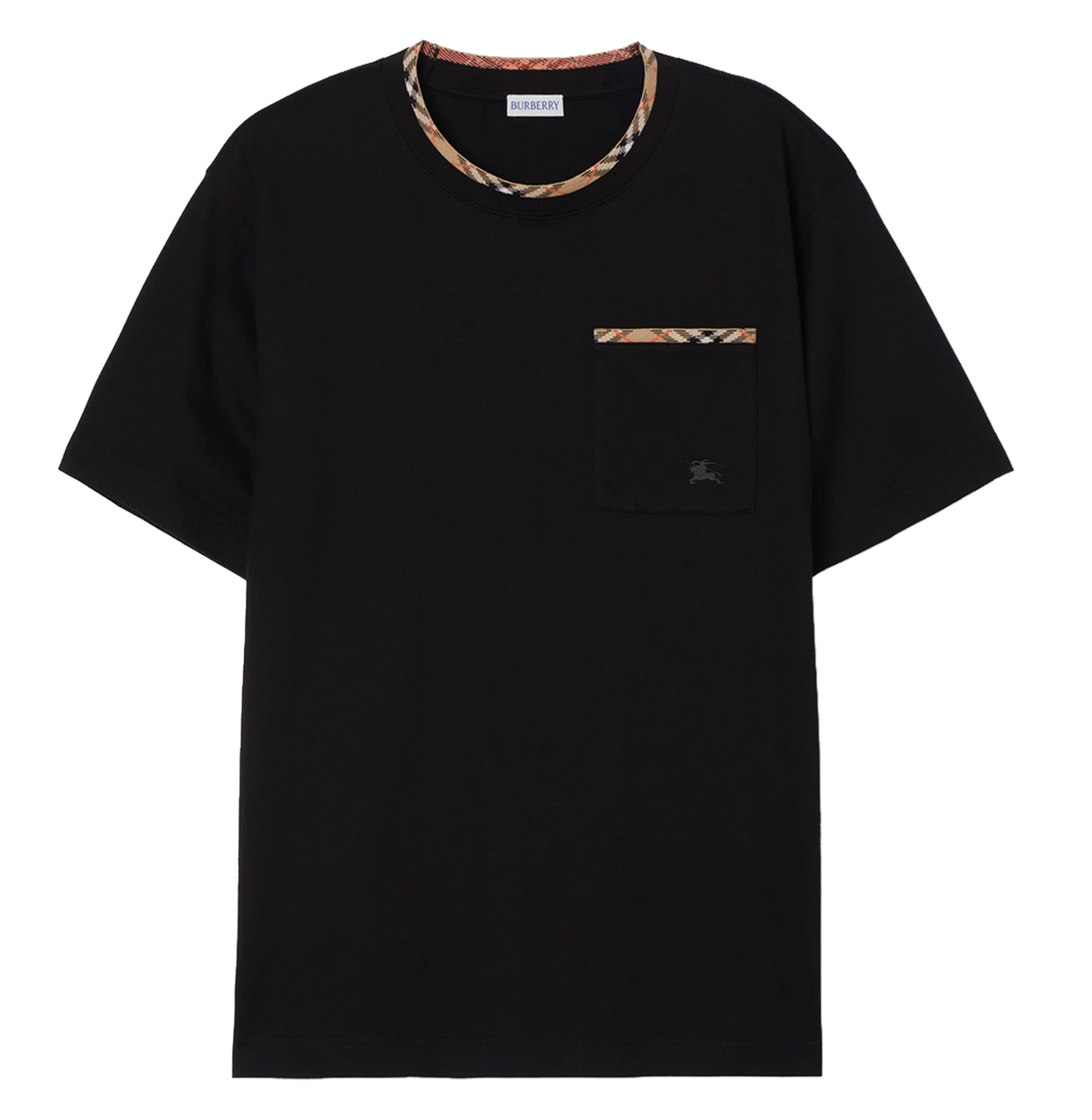Check Trim Cotton T-shirt