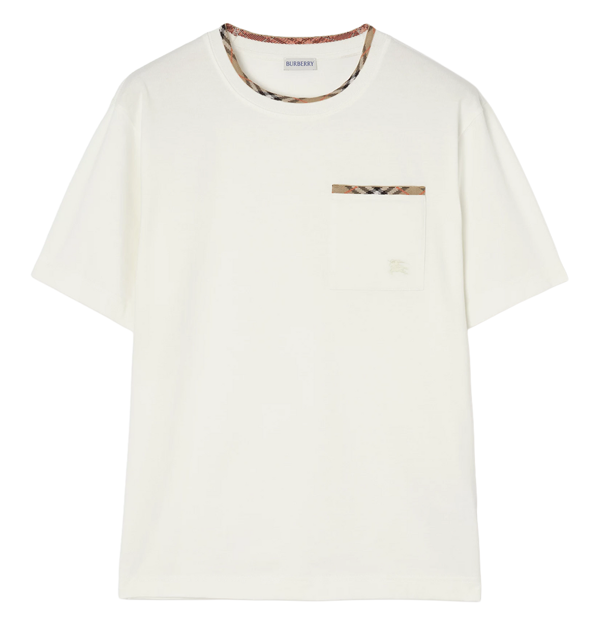 Check Trim Cotton T-shirt