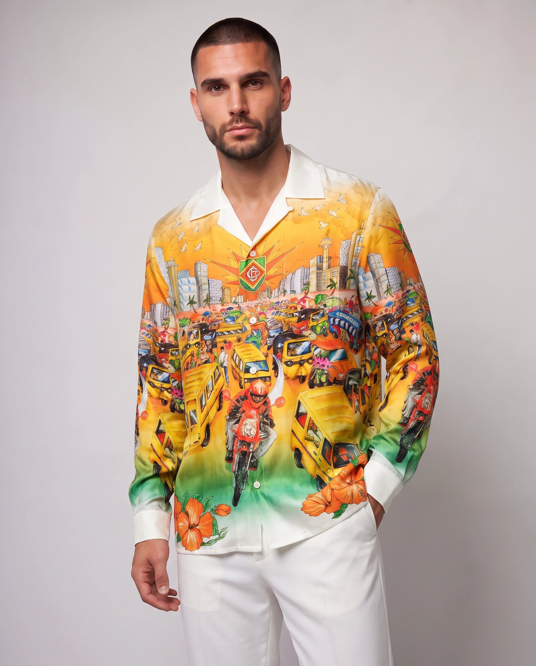 Traffic silk shirt