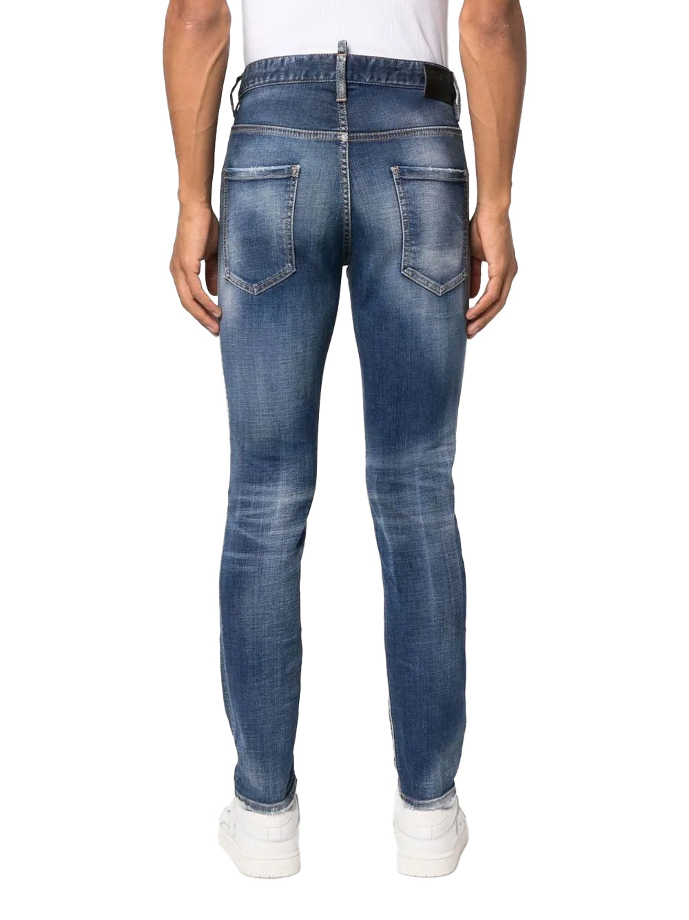 slim-cut denim jeans