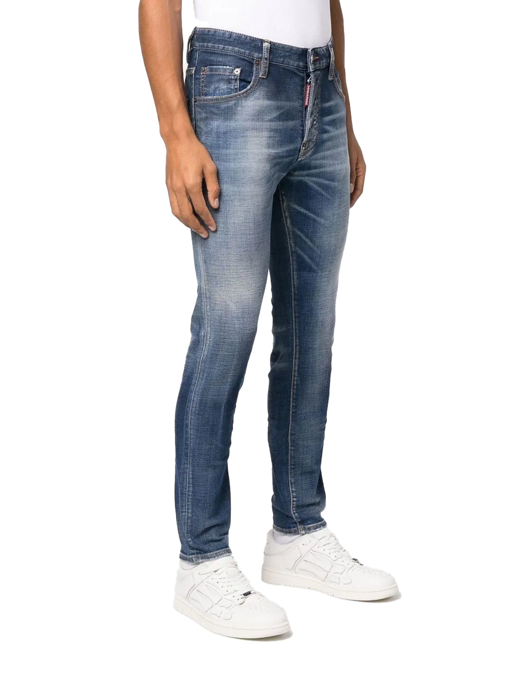 slim-cut denim jeans
