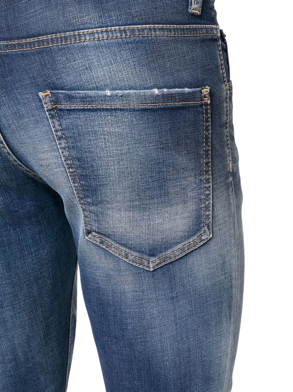 slim-cut denim jeans