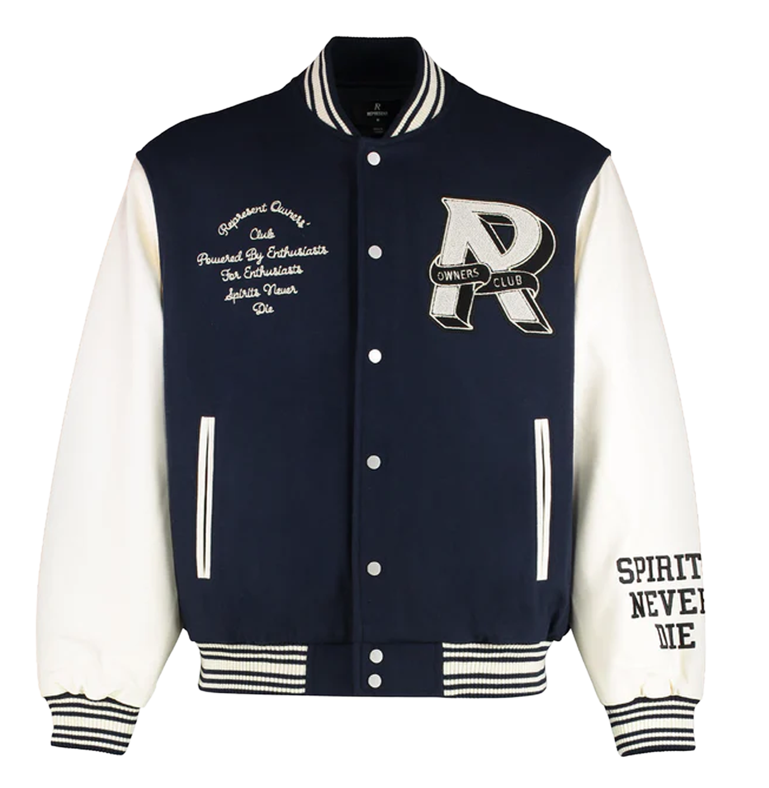 Wool and faux leather bomber jacket