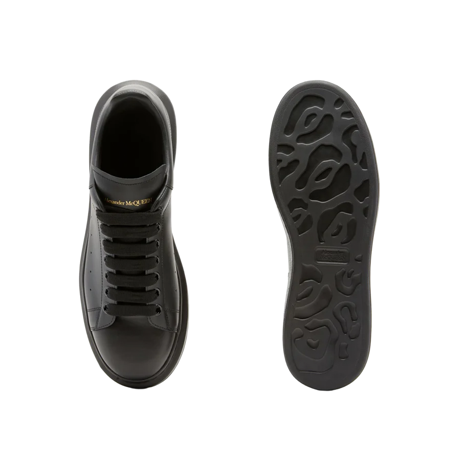 Alexander McQueen Oversized Black Leather Sneakers – Triple Black, Chunky Sole (Unisex)
סניקרס עור אלכסנדר מקווין אוברסייז שחור – שחור מלא, סוליה עבה (יוניסקס)