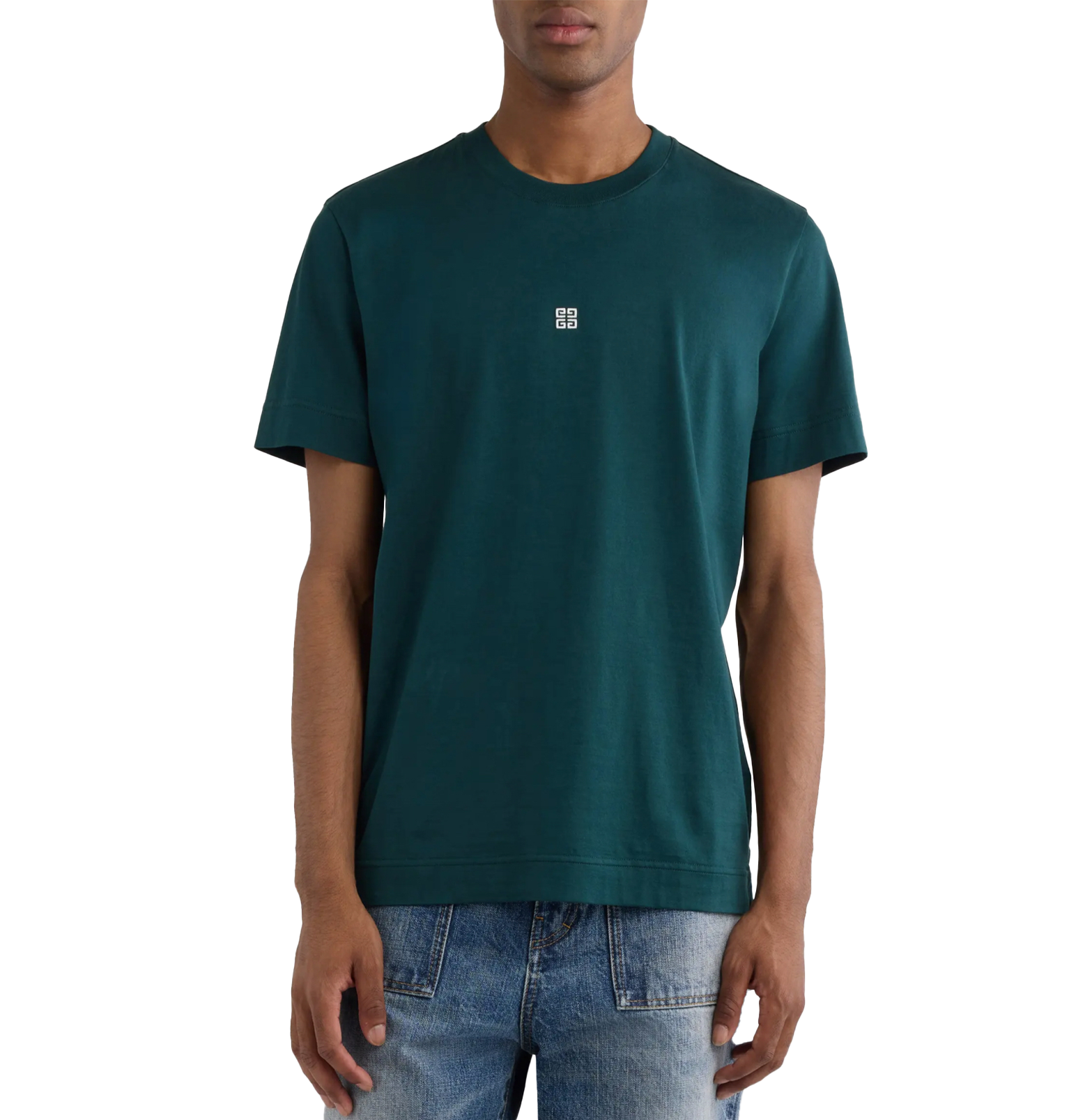 Givenchy 4G Mini Logo T-Shirt – Dark Green, Cotton Jersey
חולצת טי ז׳יבנשי ירוק כהה – מיני לוגו 4G, כותנה ג׳רסי