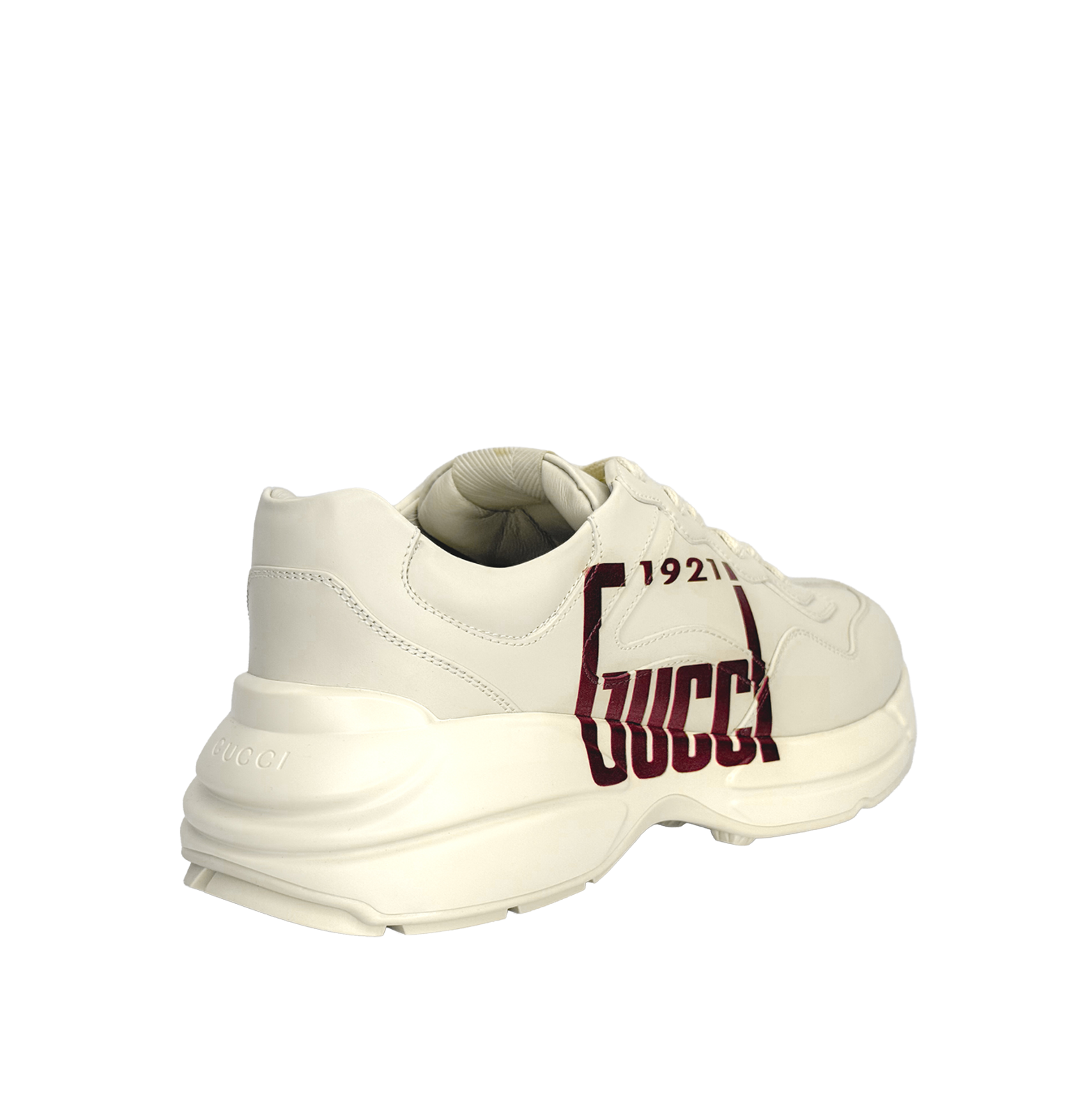 Gucci Rhyton Ivory Leather Sneakers - 1921 Logo Print, Chunky Sole
סניקרס גוצ'י רייטון עור שנהב - הדפס 1921, סוליה מאסיבית