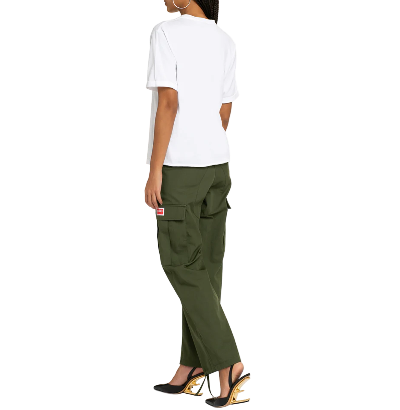Saint Laurent White Mini Logo T-Shirt – Rolled Sleeves, Cotton Jersey
חולצת טי סן לורן לבנה – לוגו מינימלי בחזה, שרוולים מקופלים, כותנה ג׳רסי