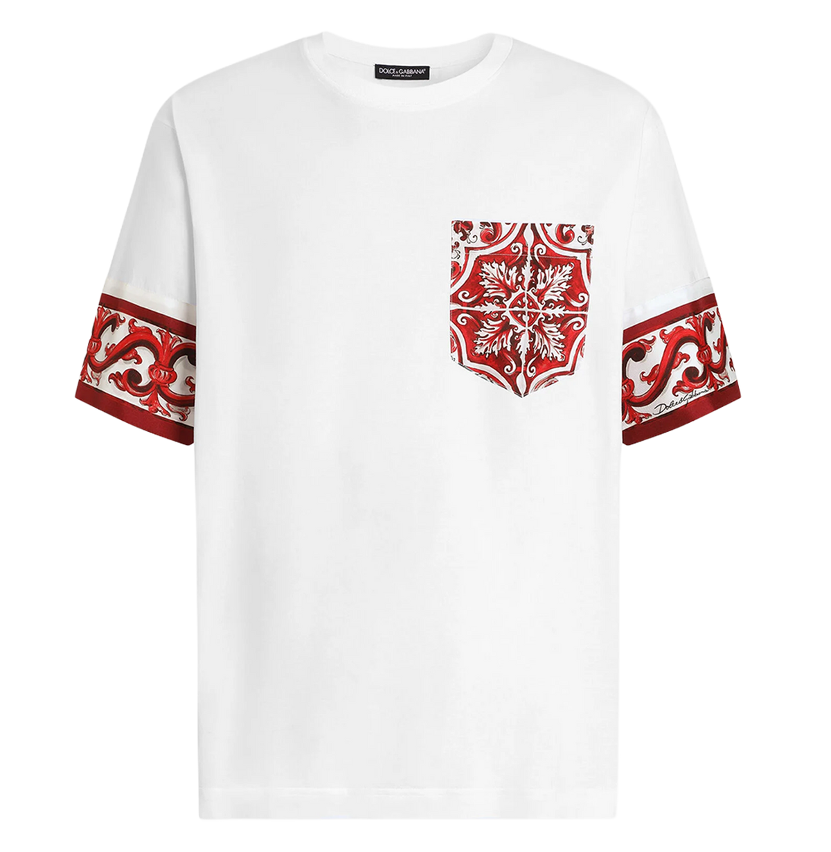 Majolica-print t-shirt in cotton