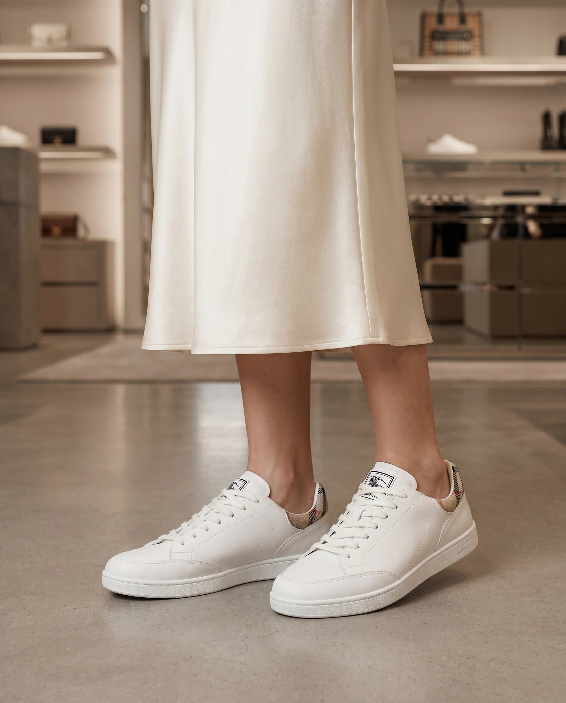 Sneakers set in leather