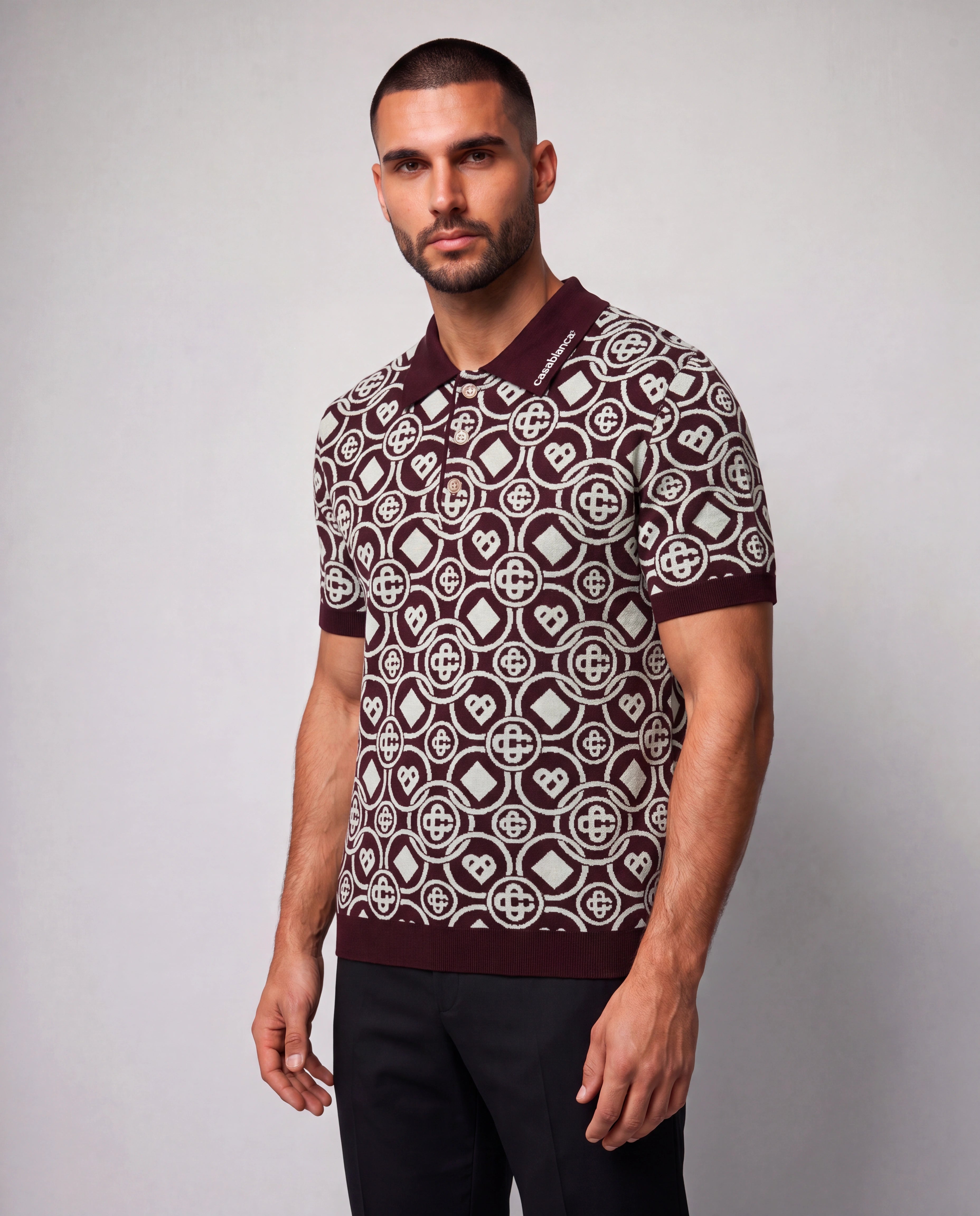 Monogram Cotton Knit Polo shirt