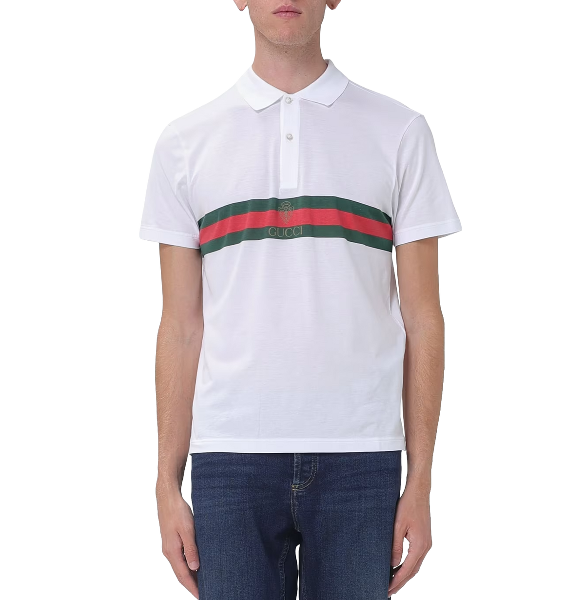 Cotton jersey polo shirt with Web