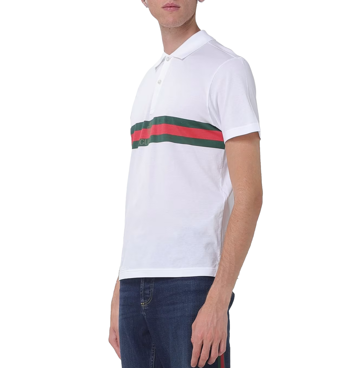 Cotton jersey polo shirt with Web